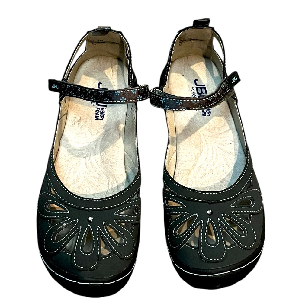 JBU by Jambu wildflower encore women's 6.5M charcoal colored memory foam…